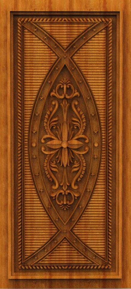3D DOOR - OAK-34 Classic Oval Floral Ornamental Carved Panel